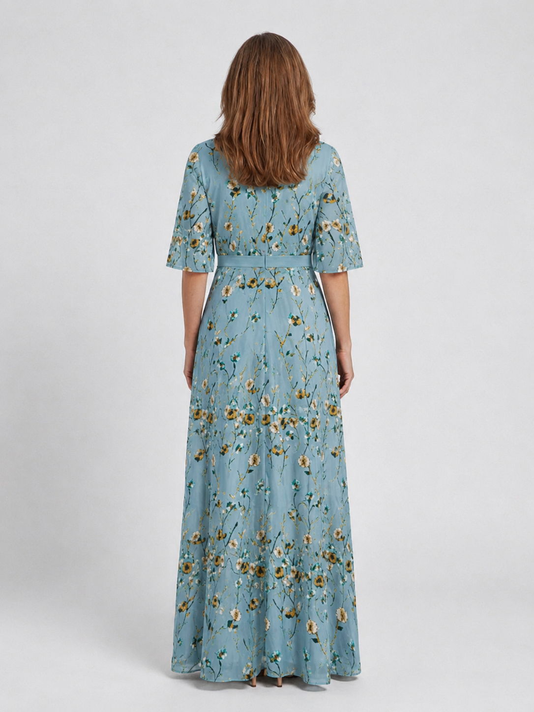 Isabella – Florales Damenkleid mit elegantem V-Ausschnitt