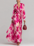 Emilia –  Maxikleid mit floralem Design und langen Ärmeln