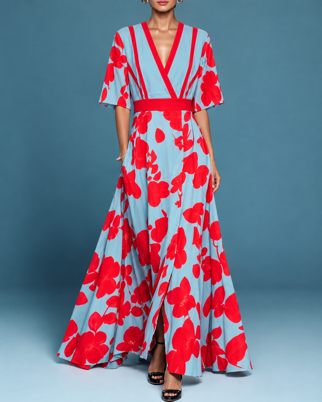 Julia – Kleid mit V-Ausschnitt und Schnürung