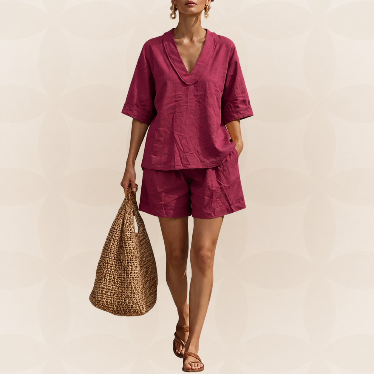 Lina – Stilvolles Ensemble mit Bluse und Shorts