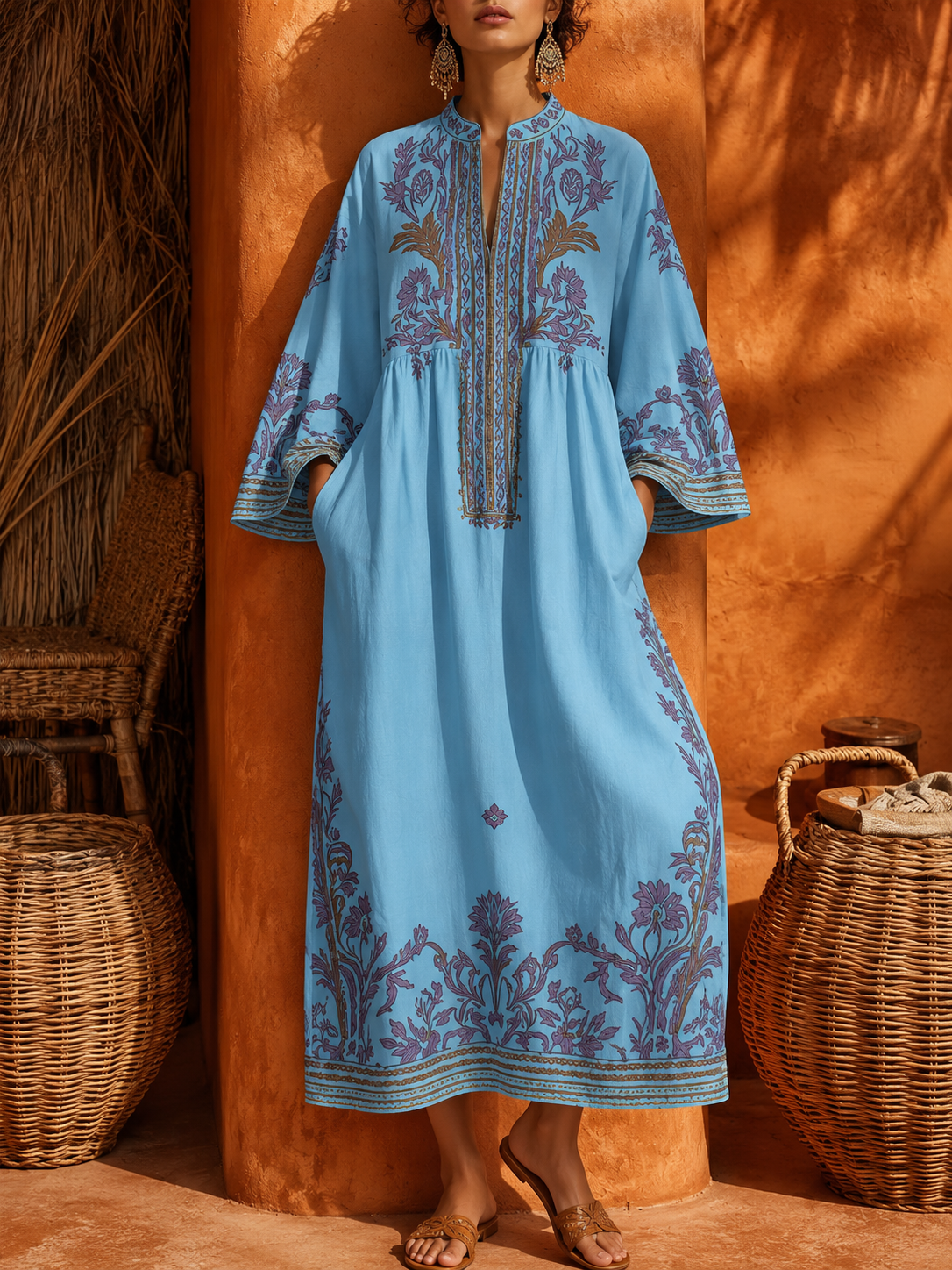 Marlies – Leichtes Sommerkleid im Bohemian-Stil mit floralen Mustern