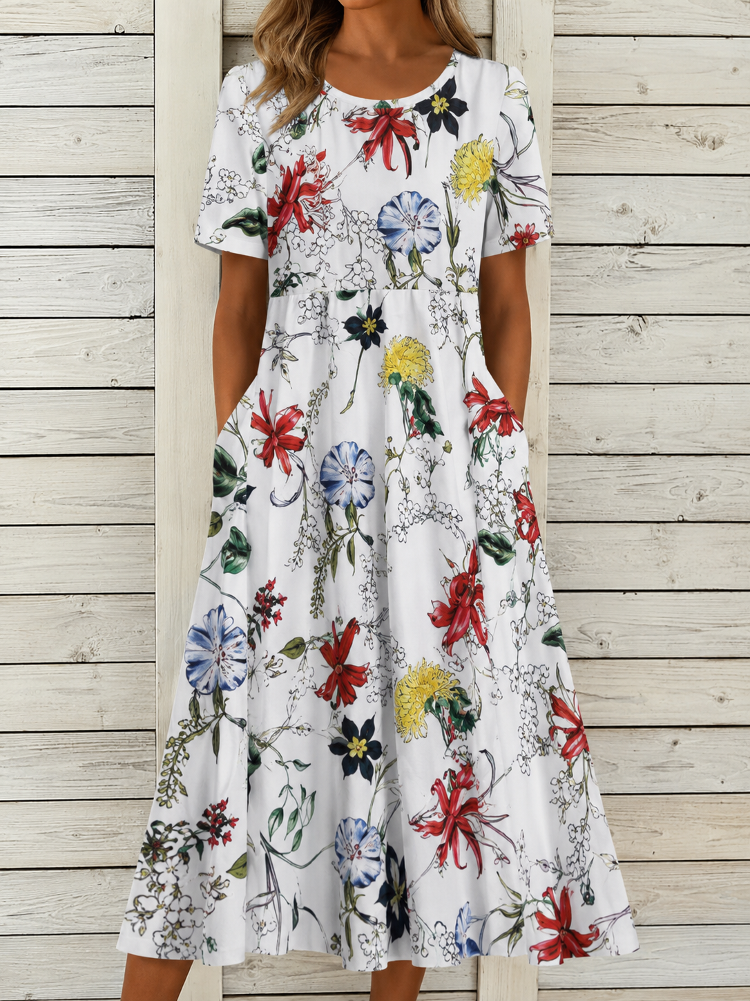 Gisela – Elegantes Sommerkleid mit floralen Akzenten