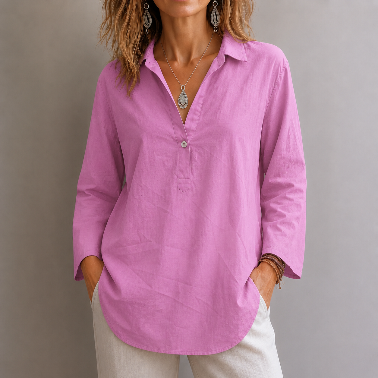 Emilia – Leinenbluse für Damen mit lässiger Passform
