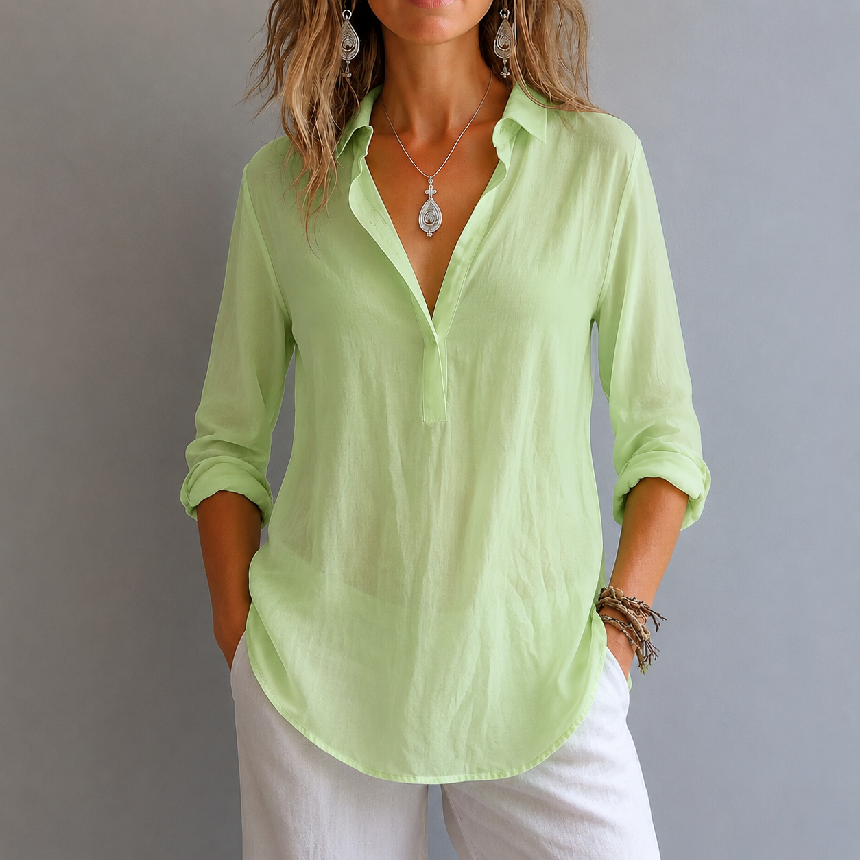 Emilia – Leinenbluse für Damen mit lässiger Passform