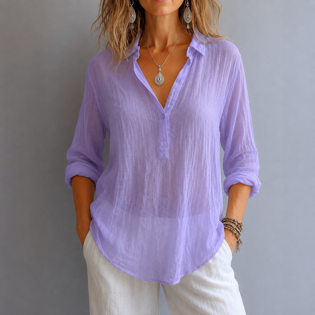 Emilia – Leinenbluse für Damen mit lässiger Passform