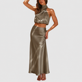 Annika – Elegantes Satin-Zweiteiler Set für Damen