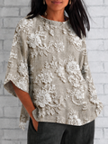 Stefanie – Elegante Damenbluse mit floraler Stickerei