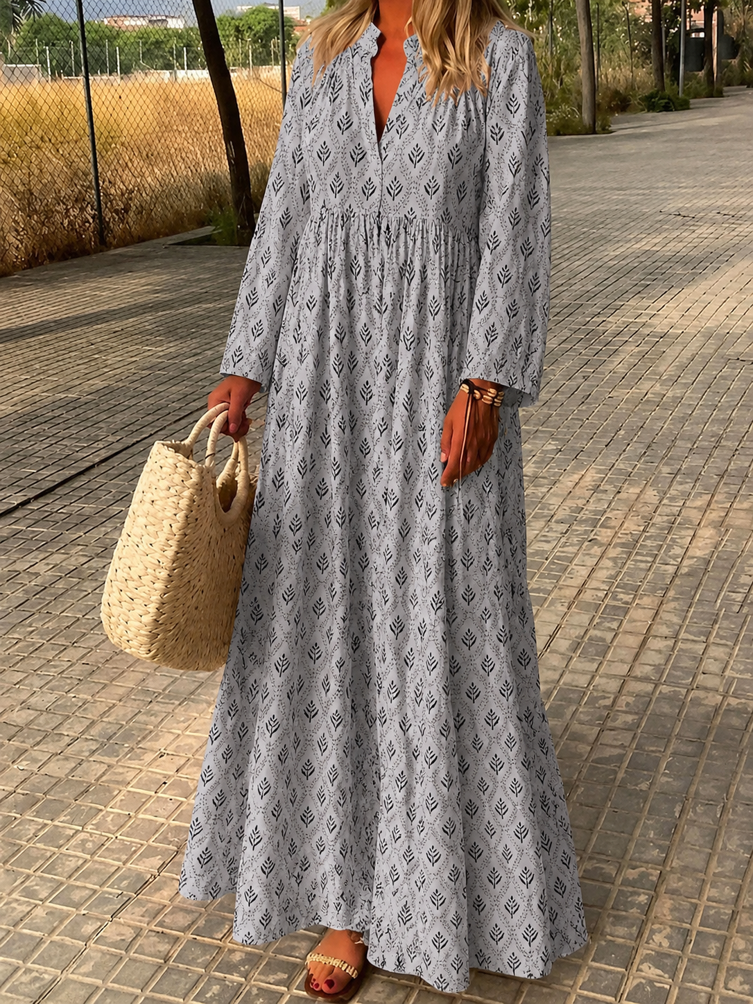 Laura – Damen Maxikleid mit floralem Design für stilvolle Sommermomente