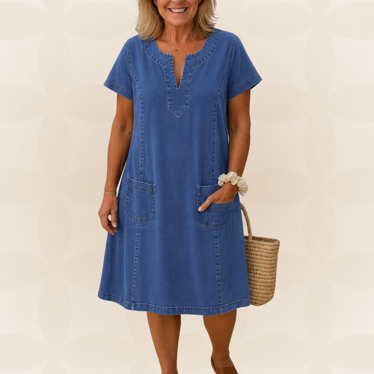 Doreen – Stilvolles Denim Sommerkleid für entspannte Tage