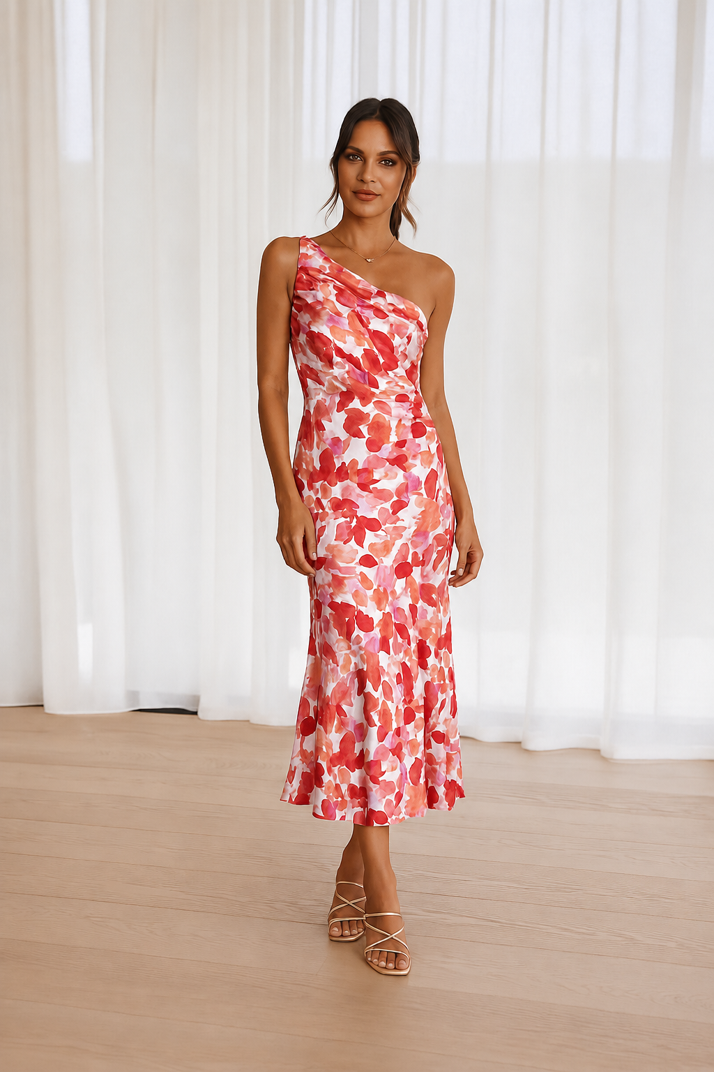 Luna – Florales Satinkleid für Damen