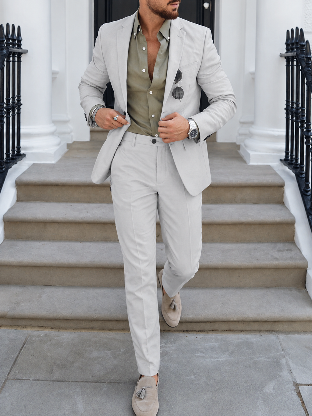Maxi – Eleganter Zweiteiler für Hochzeiten im Slim-Fit-Stil