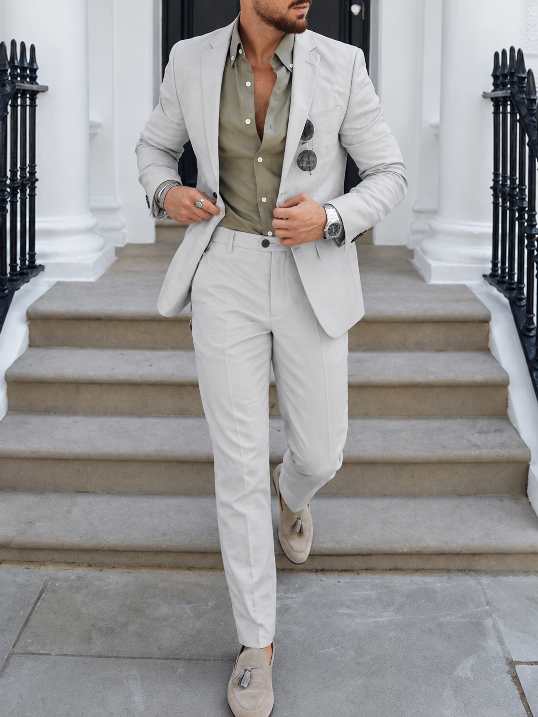 Maxi – Eleganter Zweiteiler für Hochzeiten im Slim-Fit-Stil