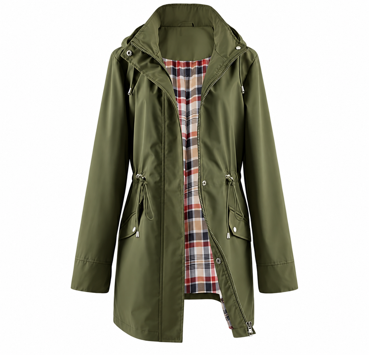 Damen Trenchcoat mit Kapuze und Taillenzug | J&B