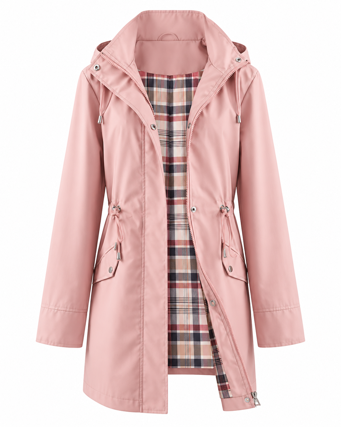 Damen Trenchcoat mit Kapuze und Taillenzug | J&B