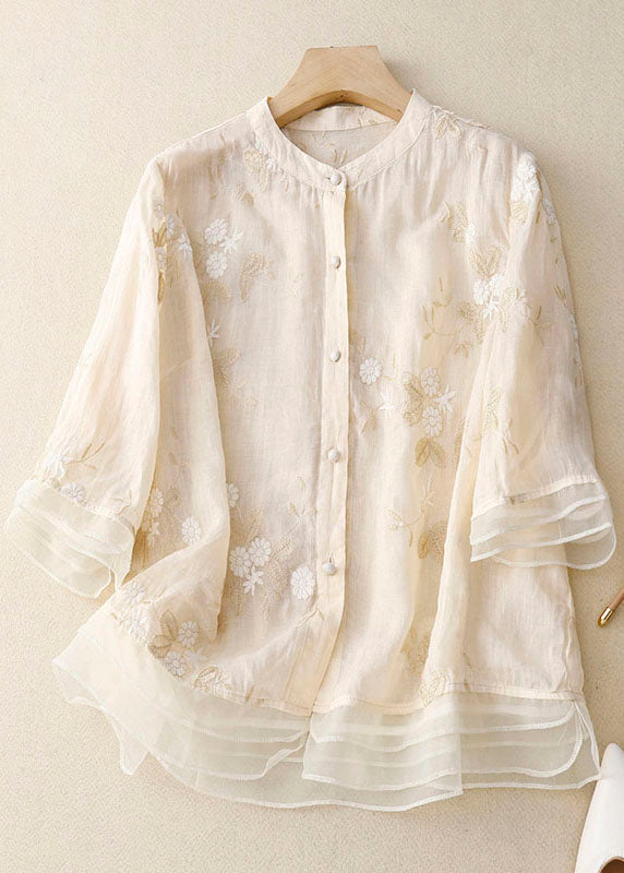 Kirsten – Women Floral Cotton and Linen Blouse - Image 2