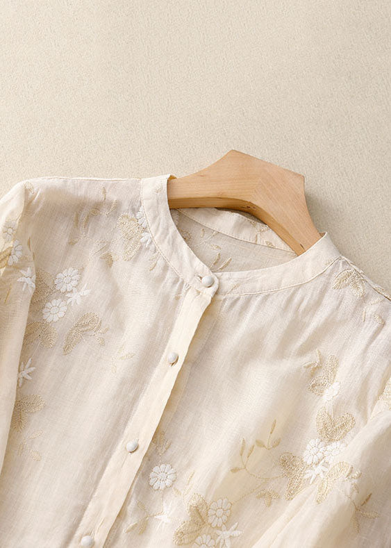 Kirsten – Women Floral Cotton and Linen Blouse - Image 3