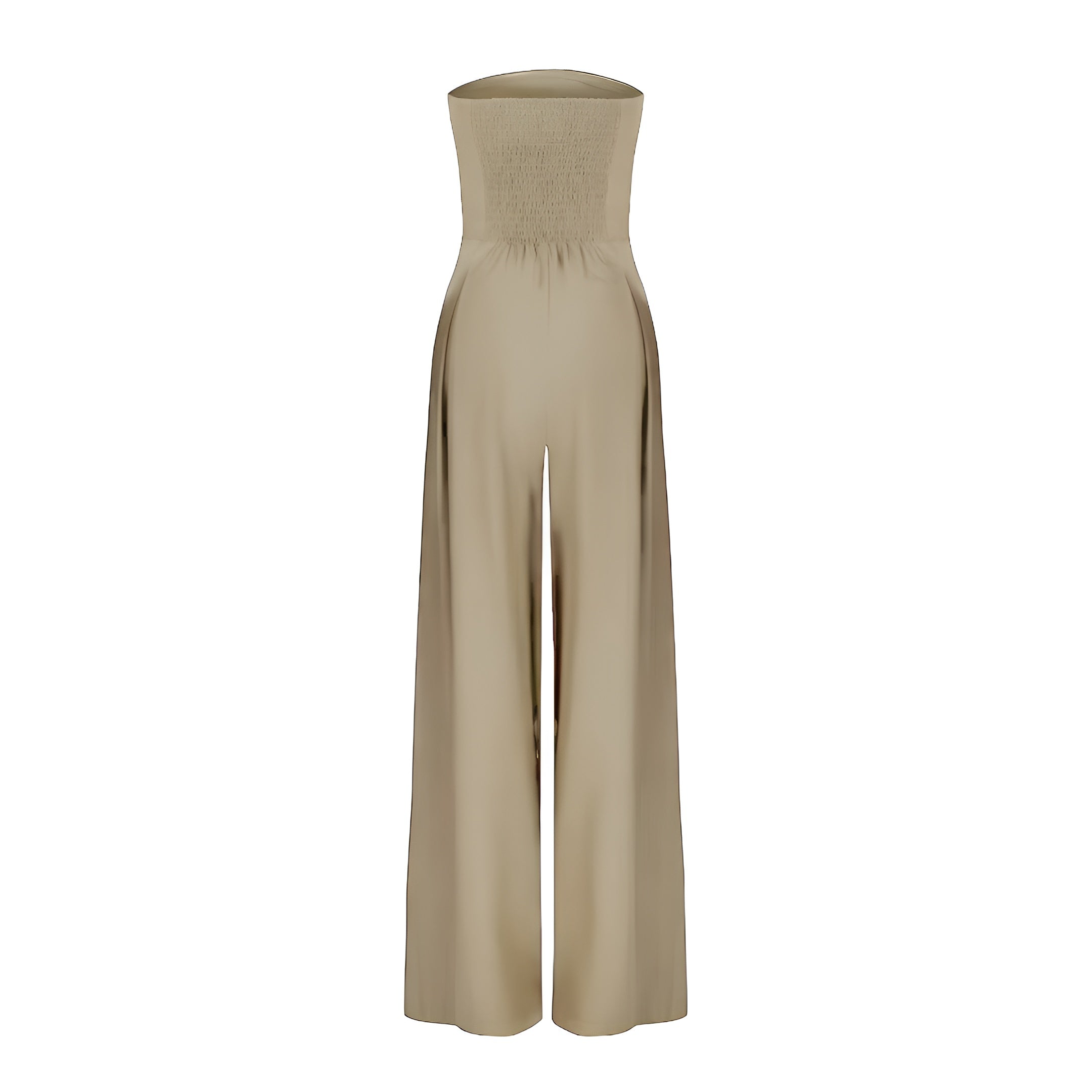Strapless Jumpsuit Women's Wide-Leg Design with Pockets - Image 4