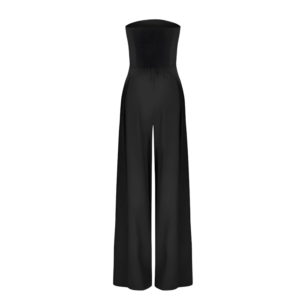 Strapless Jumpsuit Women's Wide-Leg Design with Pockets - Image 6
