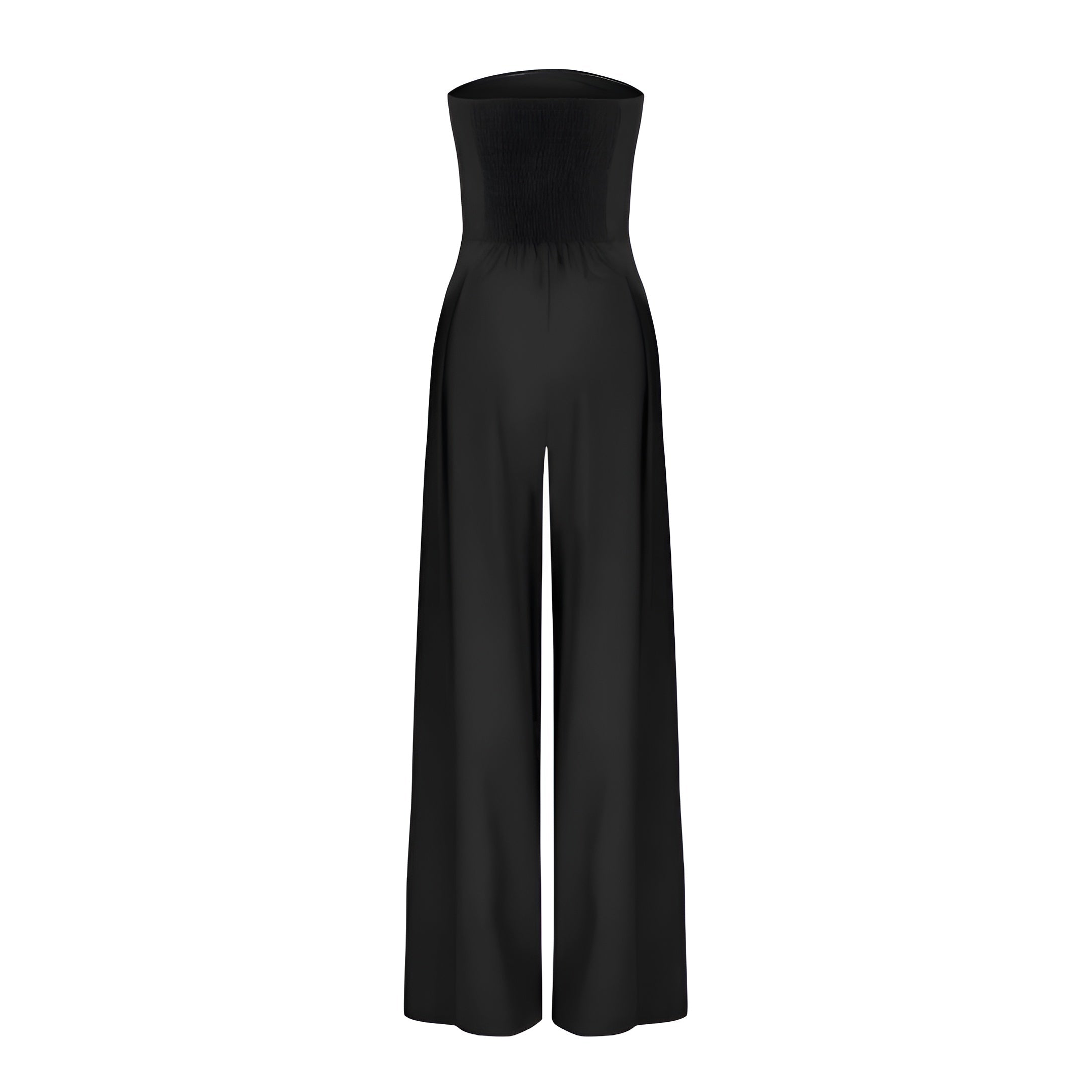Strapless Jumpsuit Women's Wide-Leg Design with Pockets - Image 6