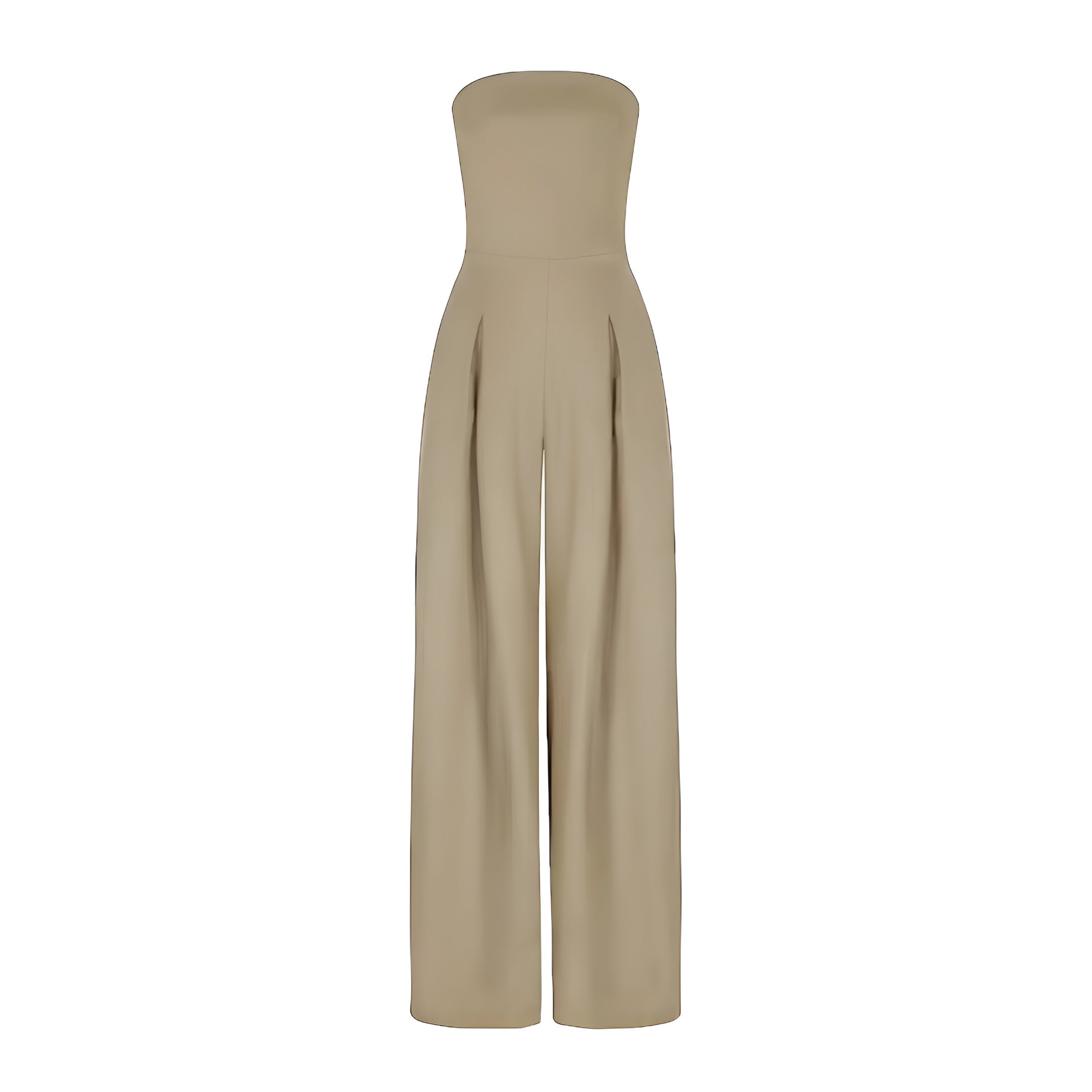 Strapless Jumpsuit Women's Wide-Leg Design with Pockets - Image 5