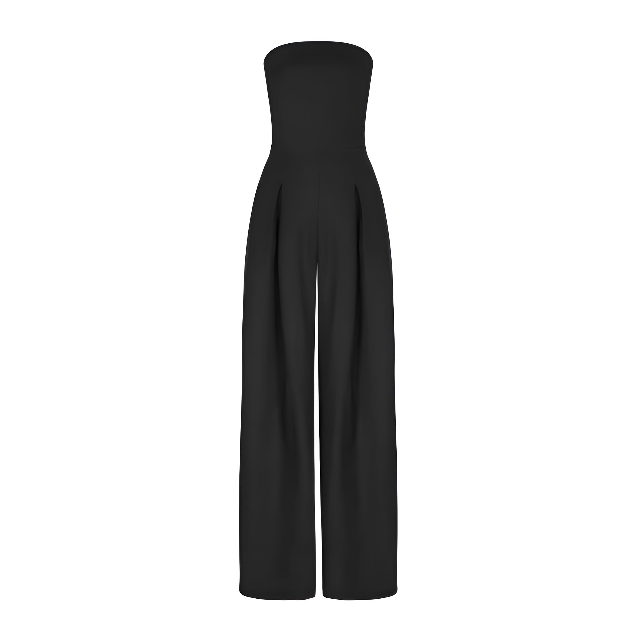 Strapless Jumpsuit Women's Wide-Leg Design with Pockets - Image 7