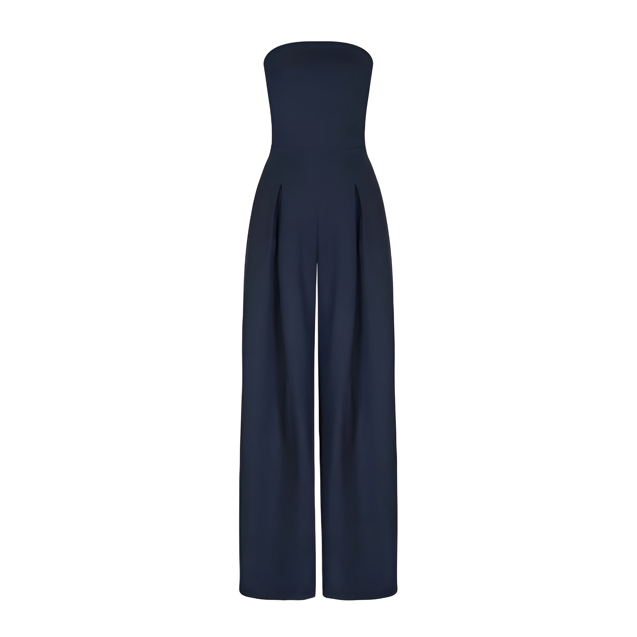 Strapless Jumpsuit Women's Wide-Leg Design with Pockets - Image 8