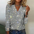 Sophie – Women Sparkling V-Neck Pullover - Image 2