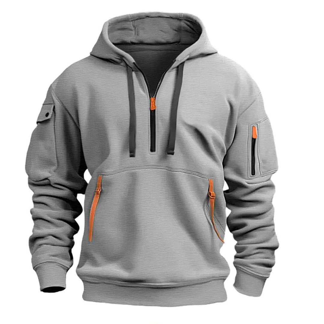 Herren Hoodie mit Reißverschlusstaschen und Kapuze | J&B - 2 - Jasminaboutique.com