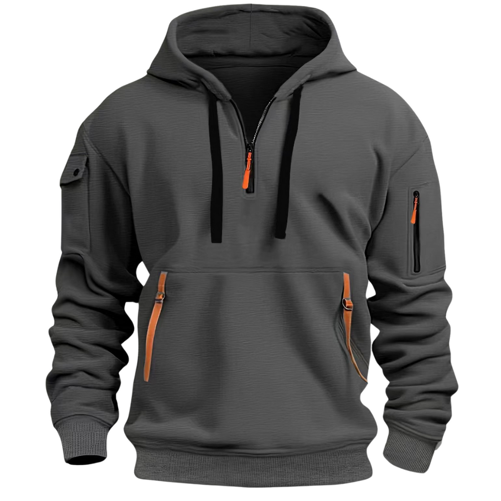 Herren Hoodie mit Reißverschlusstaschen und Kapuze | J&B - 5 - Jasminaboutique.com