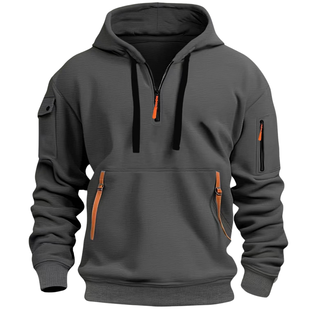 Herren Hoodie mit Reißverschlusstaschen und Kapuze | J&B - 5 - Jasminaboutique.com
