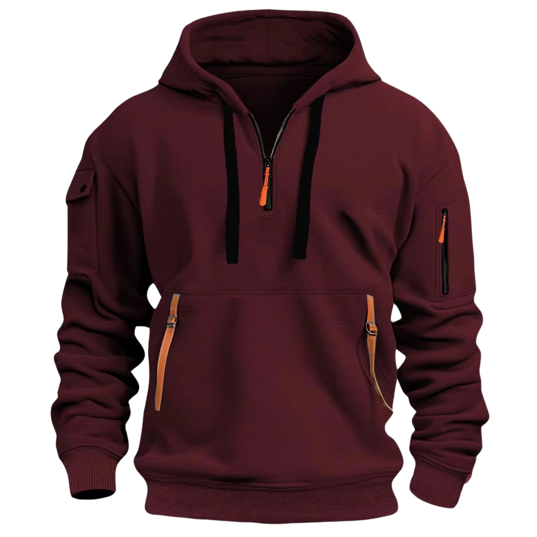 Herren Hoodie mit Reißverschlusstaschen und Kapuze | J&B - 6 - Jasminaboutique.com