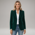 Kari - Dunkelgrüner Damenblazer mit elegantem Reverskragen