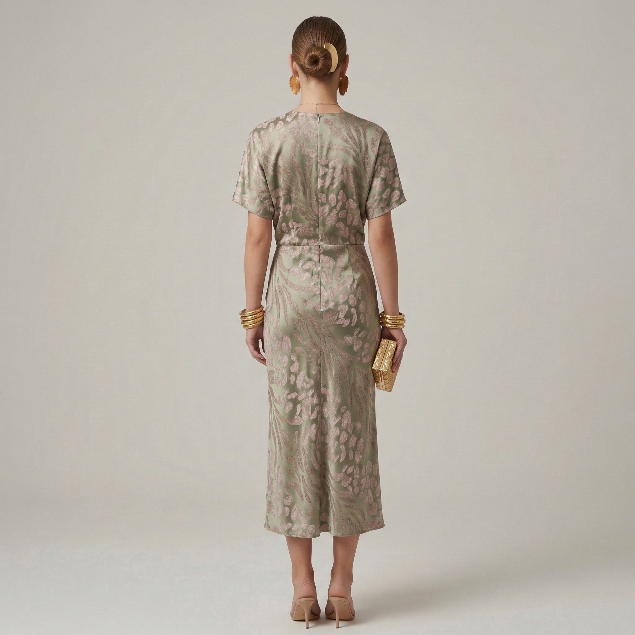 Elena – Women Print Wedding Guest Dress - Image 3