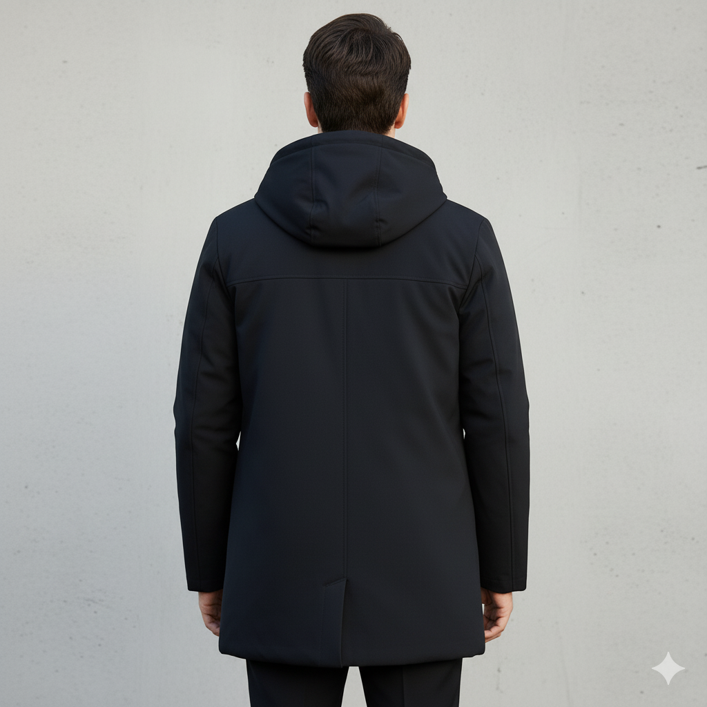 Men's Longline Jacket with Hood and Zip Closure - Image 5