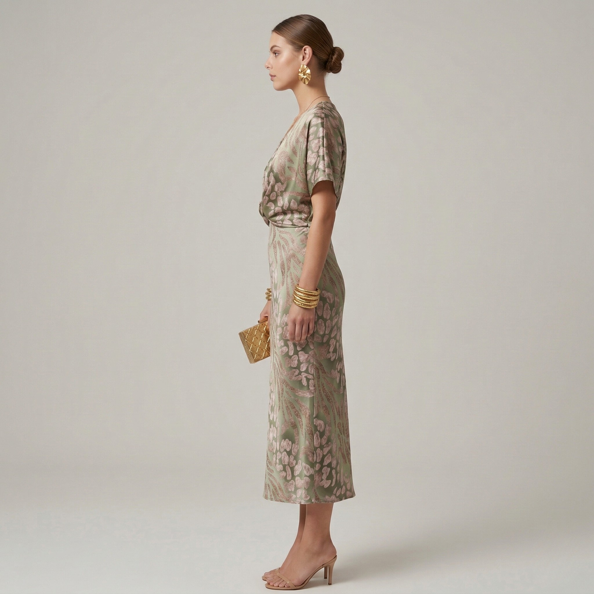 Elena – Women Print Wedding Guest Dress - Image 2