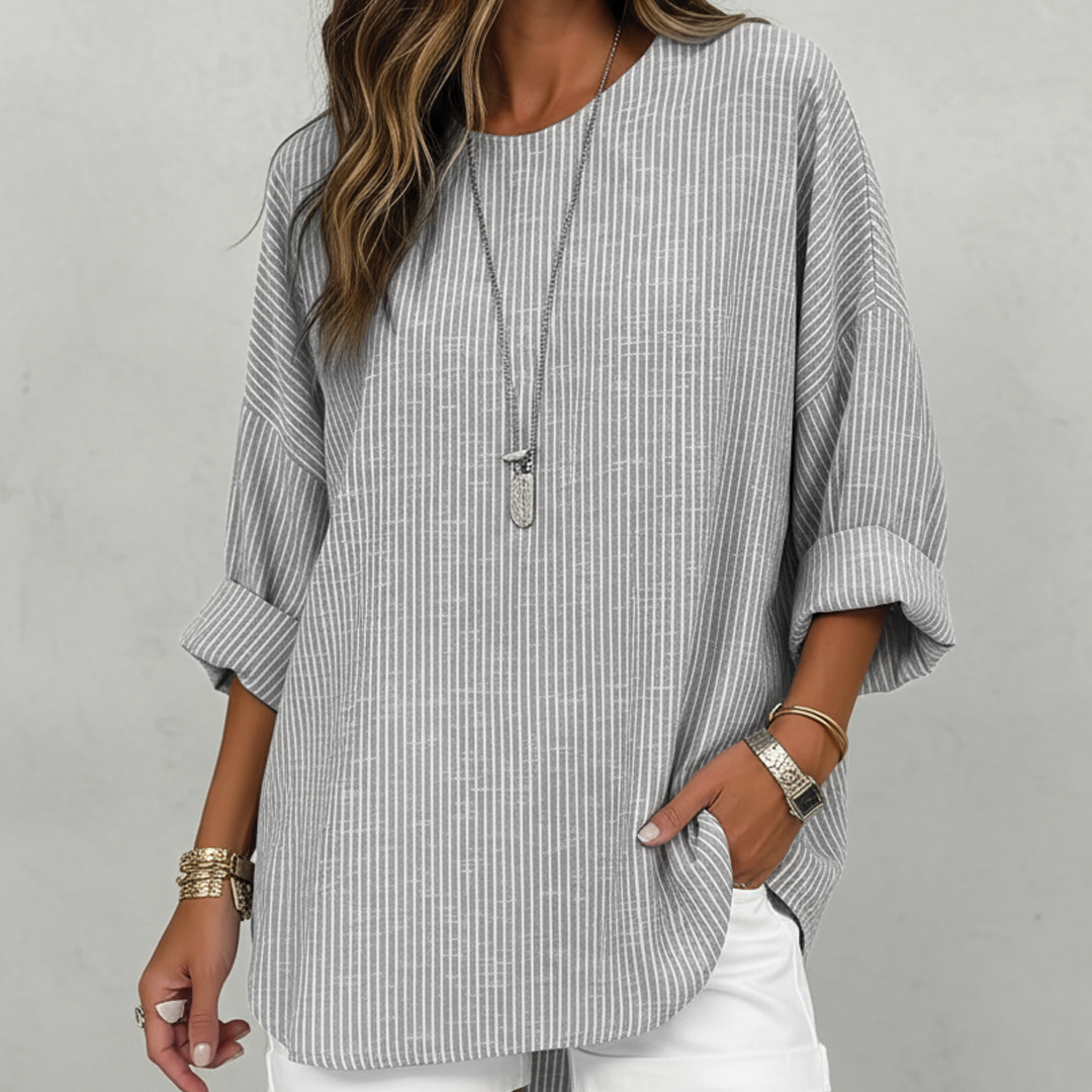 Sophie – Women’s Relaxed Fit Striped Blouse - Image 3
