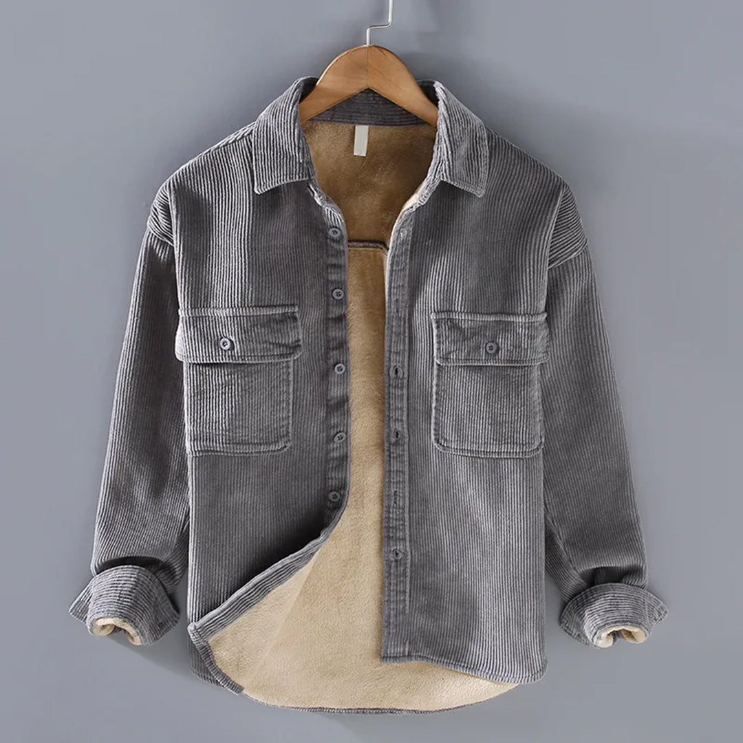 Herren Cordjacke mit Knopfleiste und zwei Taschen | J&B - 2 - Jasminaboutique.com