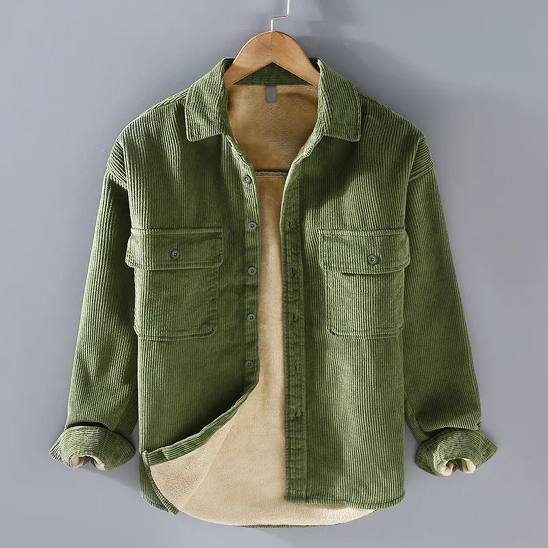 Herren Cordjacke mit Knopfleiste und zwei Taschen | J&B - 4 - Jasminaboutique.com