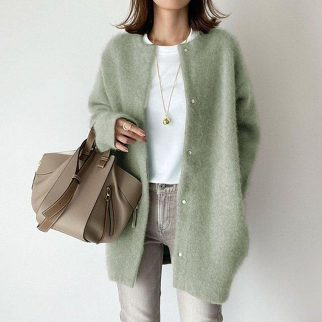 Soft Women's Jacket with Button Closure and Relaxed Fit - Image 9
