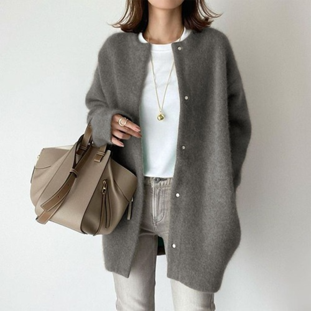 Soft Women's Jacket with Button Closure and Relaxed Fit - Image 7