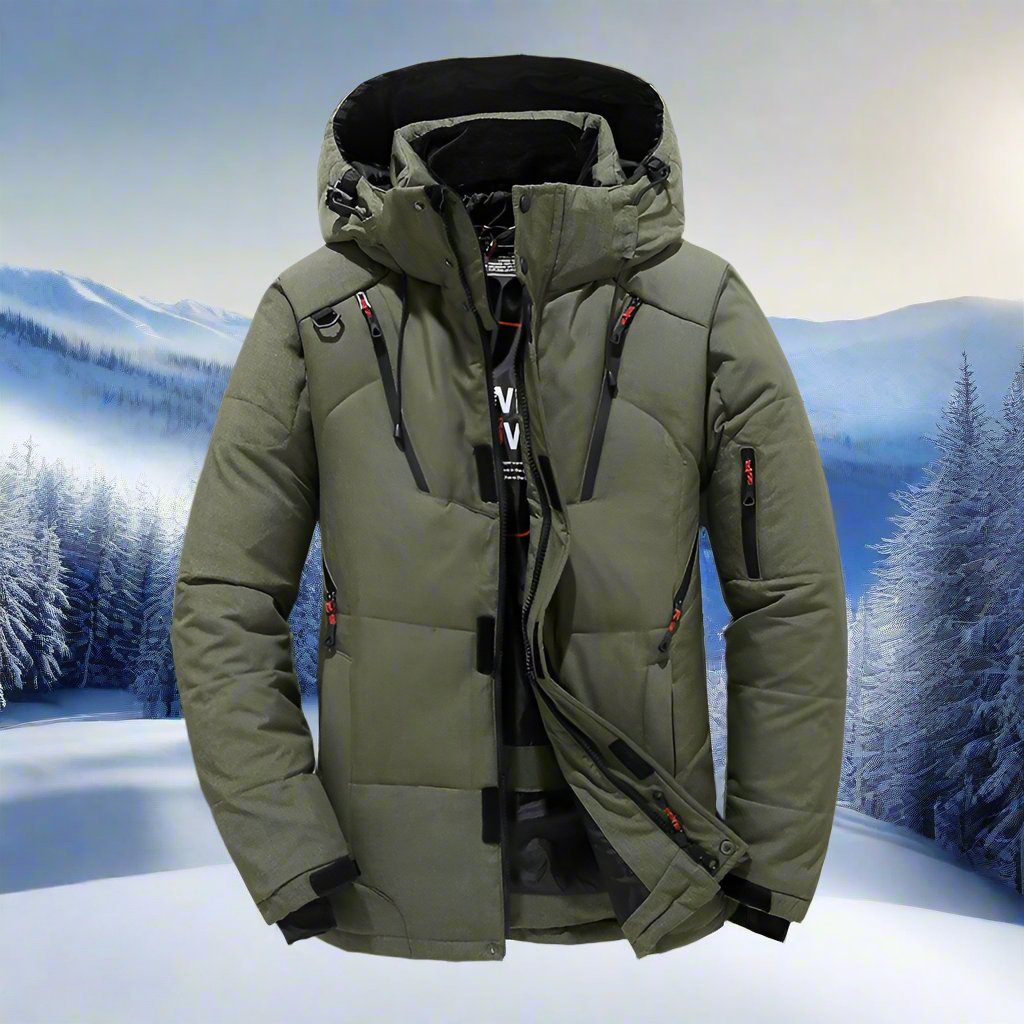 Padded Jacket Men's with Hood and Zip Closure - Image 5