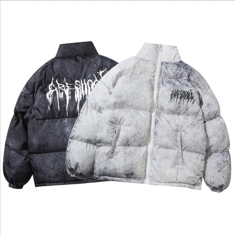 Puffer Jacket Men's Oversized Fit with Bold Print - Image 1