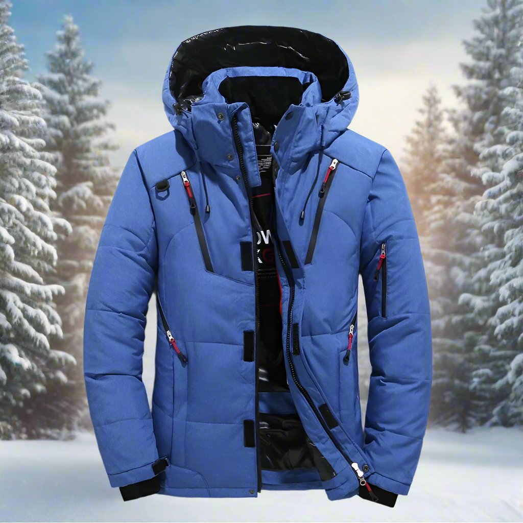 Padded Jacket Men's with Hood and Zip Closure - Image 3