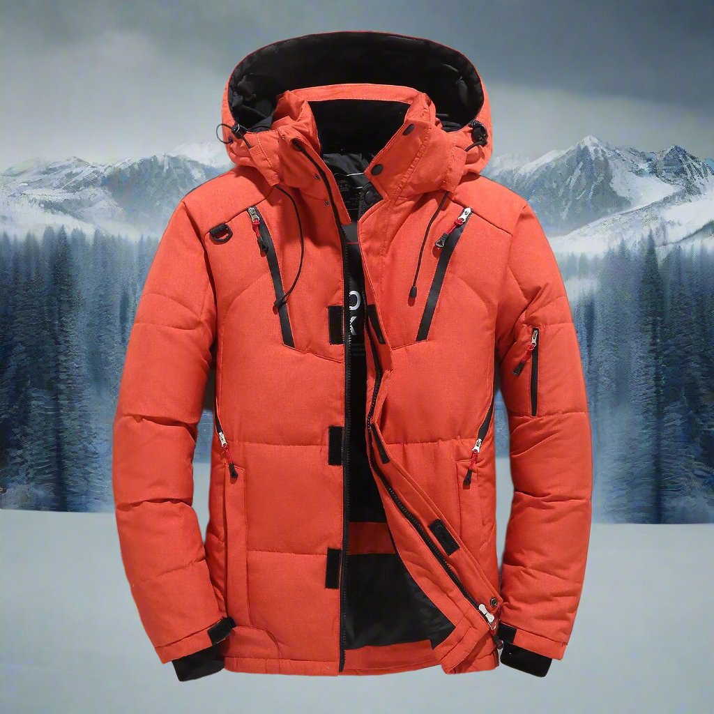 Padded Jacket Men's with Hood and Zip Closure - Image 1