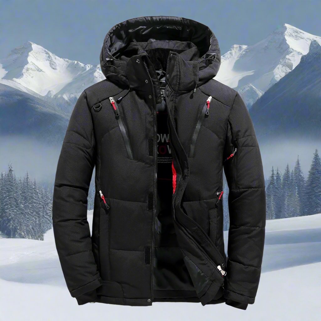 Padded Jacket Men's with Hood and Zip Closure - Image 2