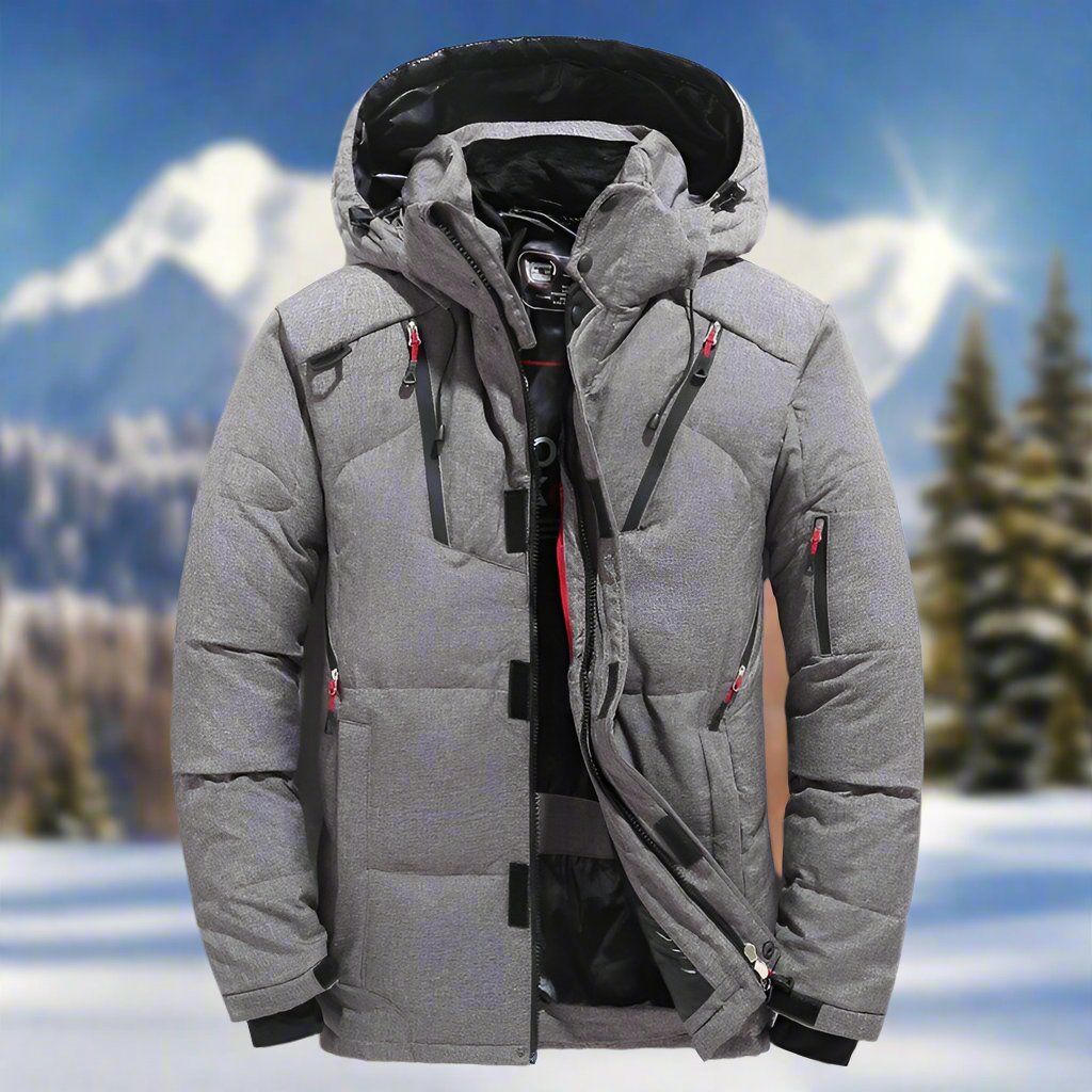 Padded Jacket Men's with Hood and Zip Closure - Image 4