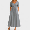 Clara – Women Maxi V-Neck Dress - Image 1