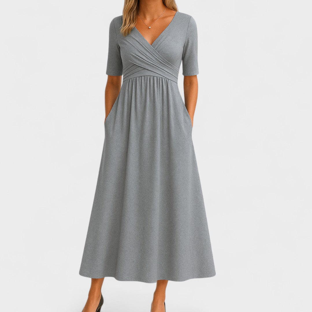 Clara – Women Maxi V-Neck Dress - Image 1