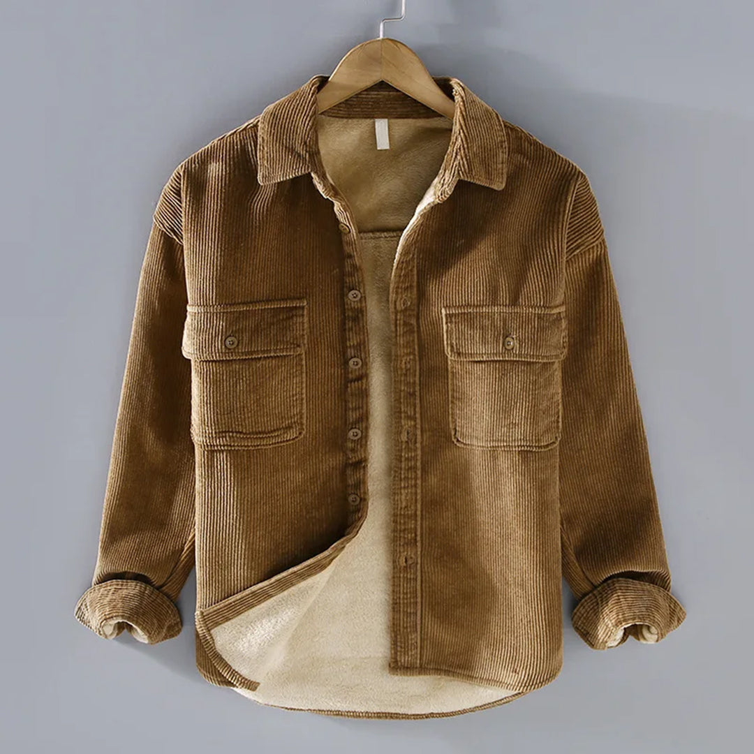 Herren Cordjacke mit Knopfleiste und zwei Taschen | J&B - 1 - Jasminaboutique.com