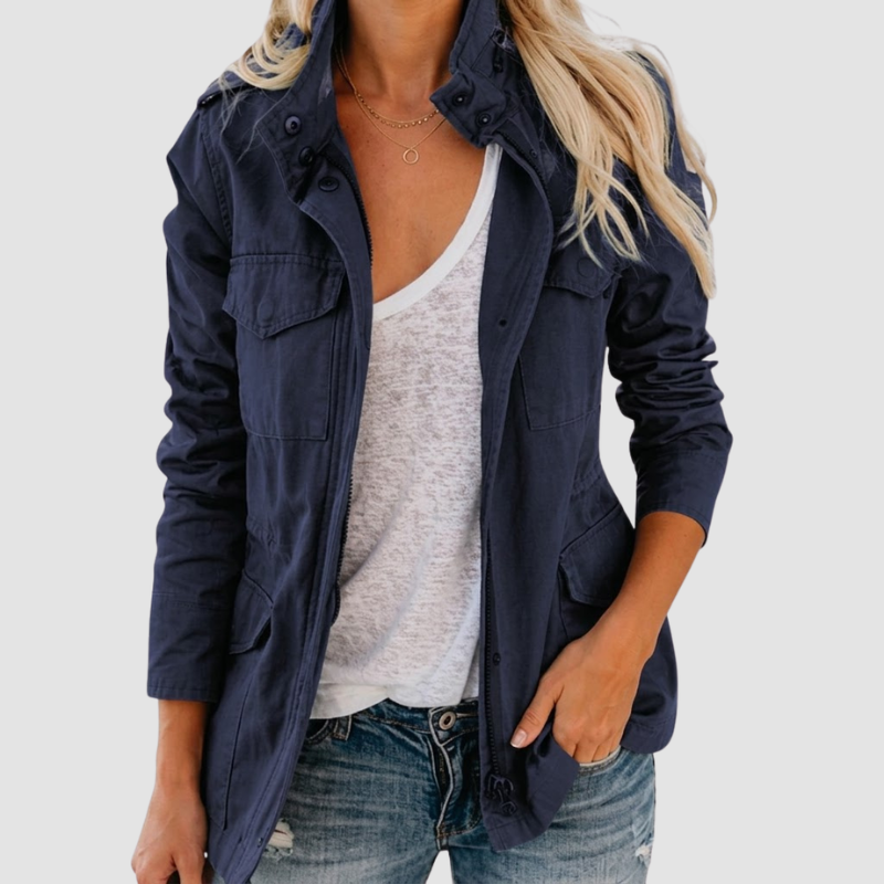 Utility Jacket Women's with Zip Closure and Adjustable Waist - Image 7